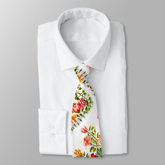 CRAVATE CHIEN EMPREINTES DE PATTES FLEURS JARDIN FENCE (Attaché)