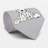 Cravate Chien en dalmate dessin simple noir (Roulé)