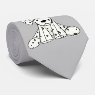 Cravate Chien en dalmate dessin simple noir
