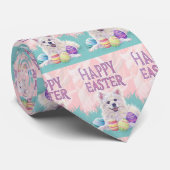 Cravate Chien Esquimau Américain Joyeuses Pâques (Roulé)