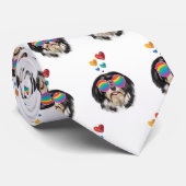 Cravate Chien Havanais avec coeur Saint Valentin (Roulé)