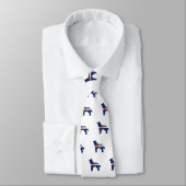 Cravate Chien Husky race Colorado Drapeau Silhouette (Attaché)