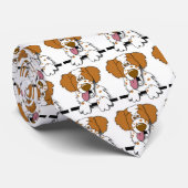 Cravate Chien mignon de bande dessinée d'épagneul de (Roulé)