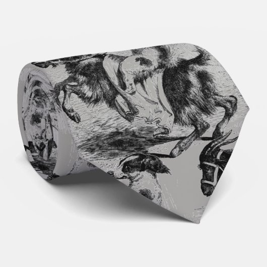 Cravate Chien montant une chèvre (Roulé)