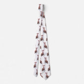 Cravate Chien motif marron et blanc tendance Pit Bull  (Dos)