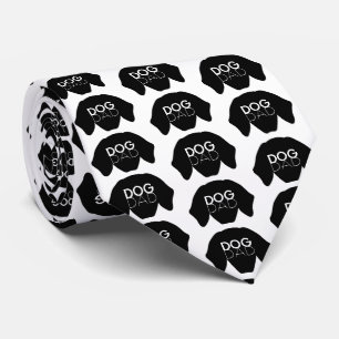 Cravate Chien papa Chien noir visage Fête des pères