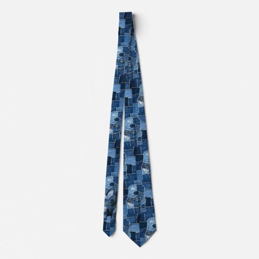Cravate Chien Patchwork Art Denim (Dos)