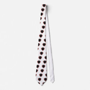 Cravate Chien Paw Dans Le Coeur Rouge Avec Les Outlines