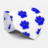 Cravate Chien Paw En Bleu Avec Contours (Roulé)