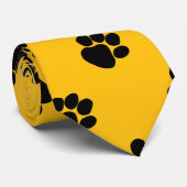 Cravate Chien Paws amusant Anniversaire Cadeau Jaune (Roulé)