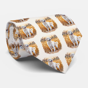 Cravate Chien Retriever Golden Blanc