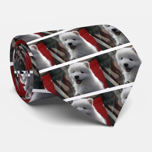 Cravate Chien Samoyé (Roulé)