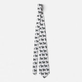 Cravate Chien Tzu Chien Silhouette Chien Jaune & Grille No (Dos)