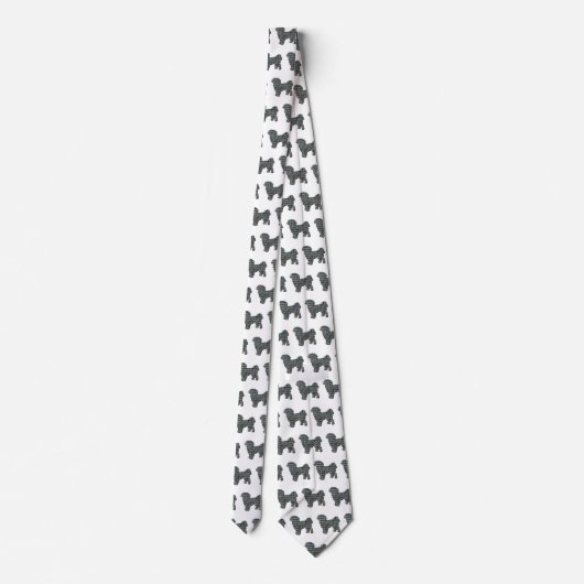 Cravate Chien Tzu Chien Silhouette Chien Jaune & Grille No (Dos)