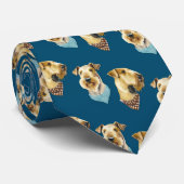 Cravate Chiens Airedale sur Sky Blue (Roulé)