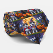 Cravate Chiens Alaskan Malamute Citrouille Halloween Drôle (Roulé)