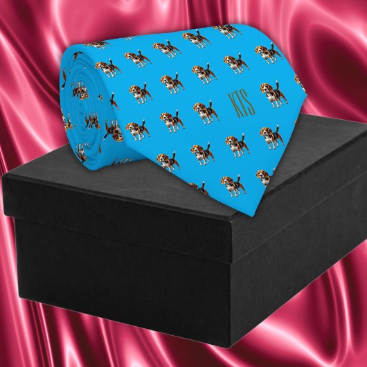 Cravate Chiens beagles Motif Vétérinaire monogramme