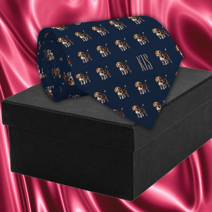 Cravate Chiens beagles Motif Vétérinaire monogramme