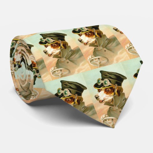Cravate Chiens conduisant (Roulé)