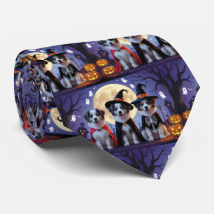 Cravate Chiens de berger anatoliens Citrouille Halloween d