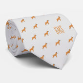 Cravate Chiens de boîte Motif Monogramme (Roulé)