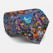 Cravate Chiens de Dachshund Trick-or-Treating en Halloween (Roulé)