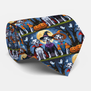 Cravate Chiens de Dalmatie Citrouille Halloween drôle