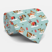Cravate Chiens de Noël en Motif d'Écharpes douillettes (Roulé)