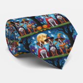 Cravate Chiens de Rhodesian Ridgeback Citrouille Halloween (Roulé)