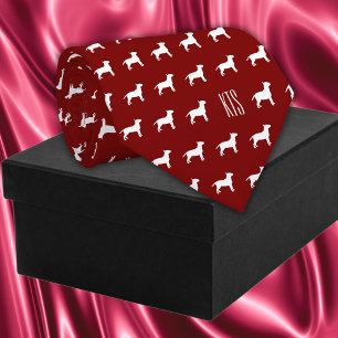 Cravate Chiens de taureau Motif Monogramme Vétérinaire