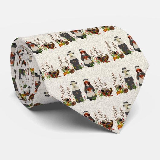 Cravate Chiens de thanksgiving (Roulé)