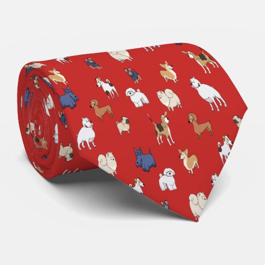 Cravate Chiens en abondance ! (Roulé)