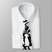Cravate Chiens et pattes motif 02.b Black BG (Attaché)