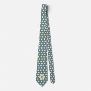 Cravate Chiffon et ardoise Gris Pois Monogramme Necktie