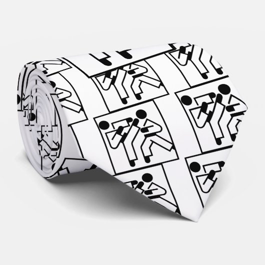 Cravate Chiffres d'arts martiaux (Roulé)