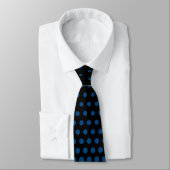 Cravate Chiffres Techno Cerulean Noir Moderne (Attaché)