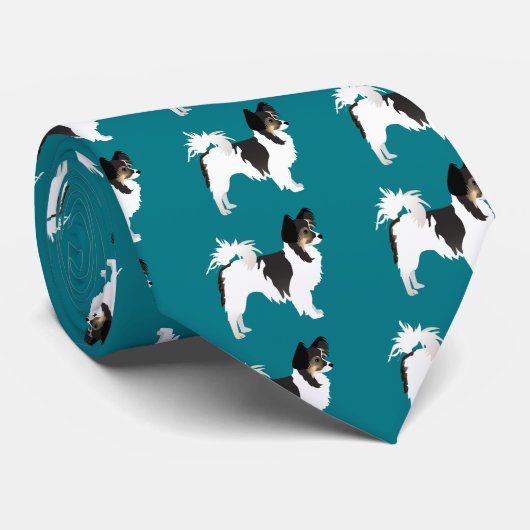 Cravate Chihuahua aux cheveux longs ou Papillon Conception (Roulé)