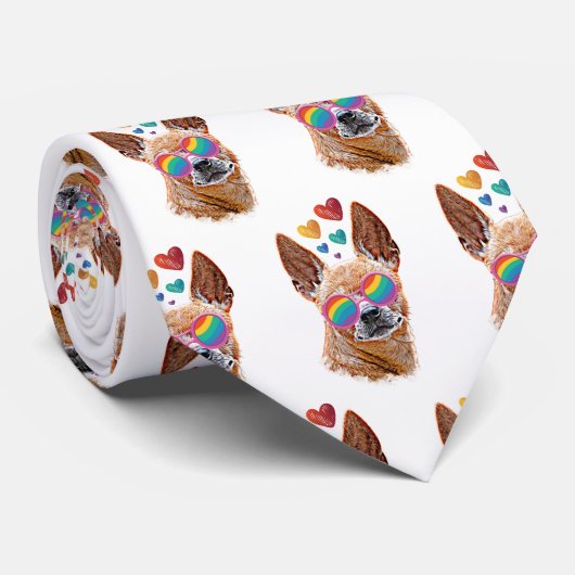 Cravate Chihuahua Chien avec Coeurs Saint Valentin (Roulé)