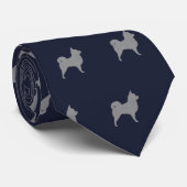 Cravate Chihuahua Chiens de la marine Motif Bleu (Roulé)