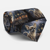 Cravate chihuahua Halloween effroi (Roulé)