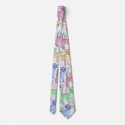 Cravate Chihuahua Lover Motif coloré (Dos)
