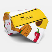 Cravate Chilis blancs nommés personnalisés de sombreros de (Roulé)