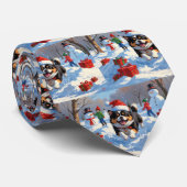 Cravate Chin japonais coule dans la neige avec Casquette d (Roulé)