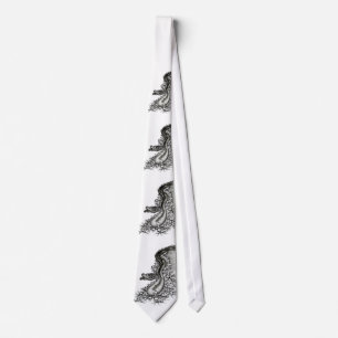 Cravate Chine Dragon, noir et blanc Design en Tattoostyl