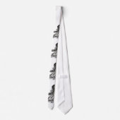 Cravate Chine Dragon, noir et blanc Design en Tattoostyl (Dos)
