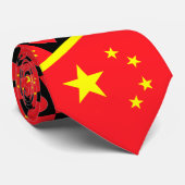 Cravate Chine Drapeau Coeur Motif Chinois Fierté nationale (Roulé)