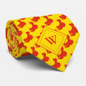 Cravate CHINE Écriture chrétienne Monogramme Jaune (Roulé)