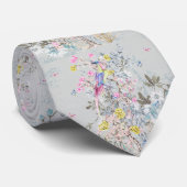 Cravate Chine soirée, toile, scène de la nature, antique,  (Roulé)