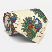 Cravate Chinese Oriental Peacock Pattern (Roulé)
