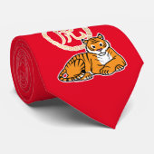 Cravate Chinois lunaire Nouvel An Tiger zodiac chanceux (Roulé)